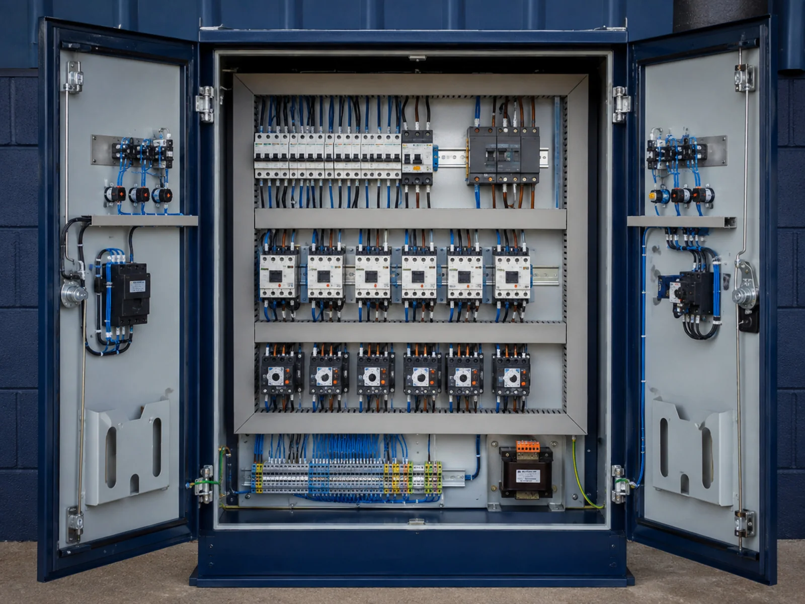 Professionally assembled industrial motor control panel