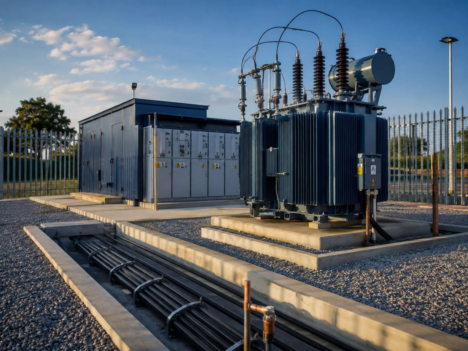 Outdoor transformer and electrical power distribution installation